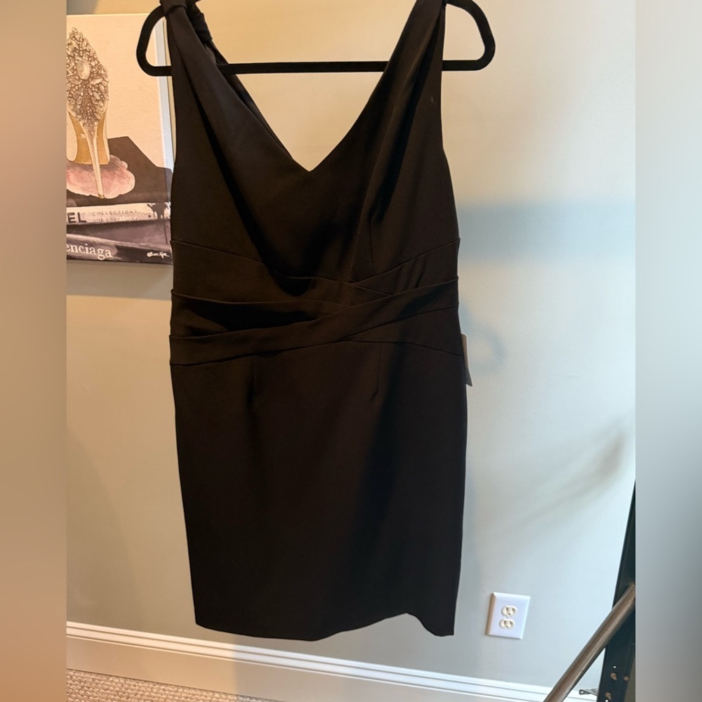 NWT Adrianna Papell Black V-neck Sleeveless Black Dress Size 14 XL MSRP $122 - Picture 12 of 12